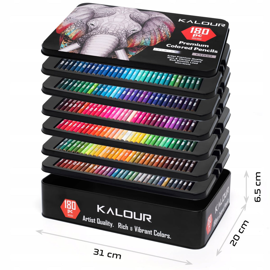 Kredki Kalour Premium Expert 180 kolorów — czarne