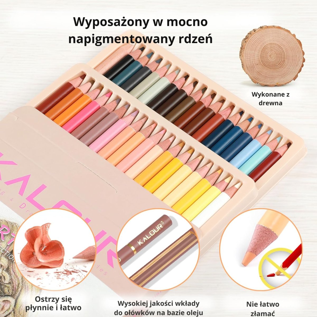 Kredki portretowe Kalour 36 kolorów (Skin Tone)