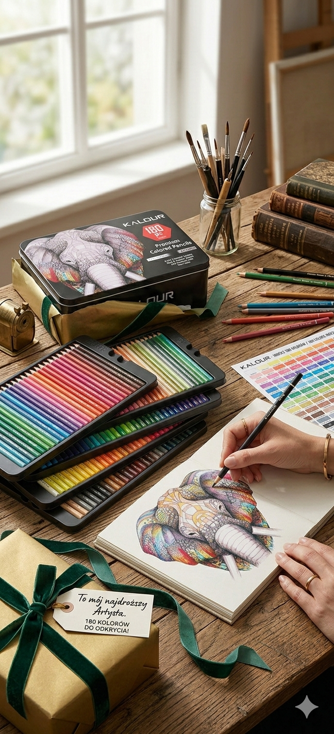 Kredki Kalour Premium Expert 180 kolorów — czarne